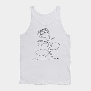 Rose flower plant one line art Tank Top